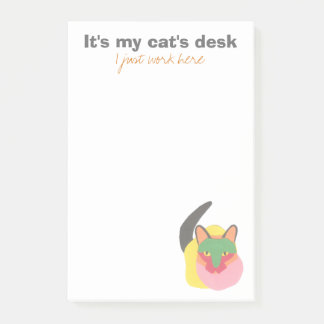 Notas Post-it® Es el escritorio de mi gato, yo solo trabajo aquí