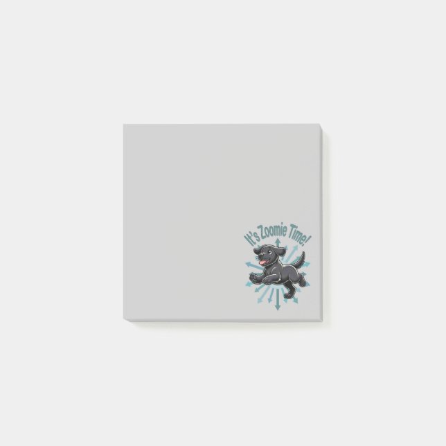Notas Post-it® Es hora de Zoomie Black Lab (Anverso)