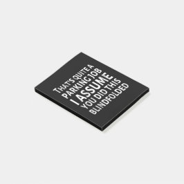 Notas Post-it® Es un trabajo de estacionamiento bastante malo