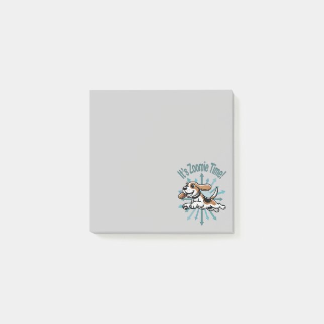 Notas Post-it® Es Zoomie Time Beagle (Anverso)