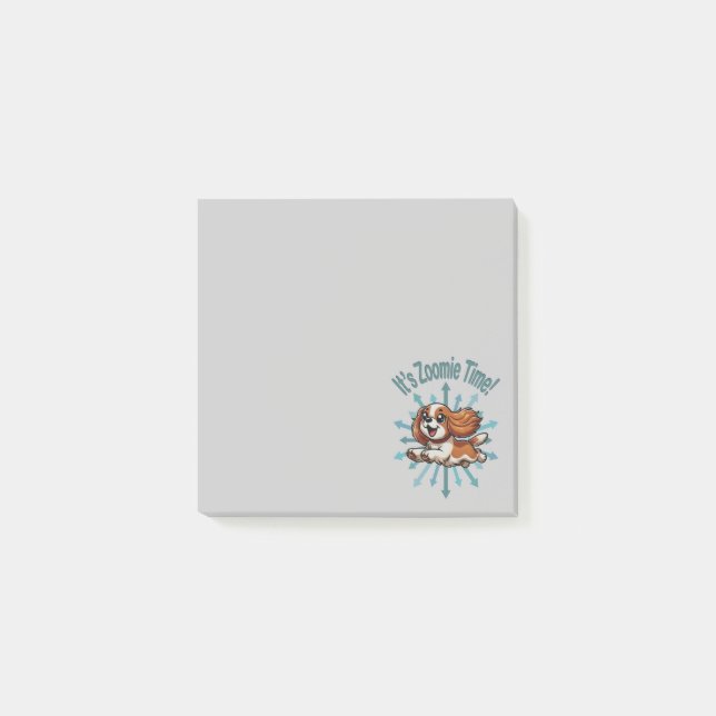 Notas Post-it® Es Zoomie Time Cavalier Spaniel (Anverso)