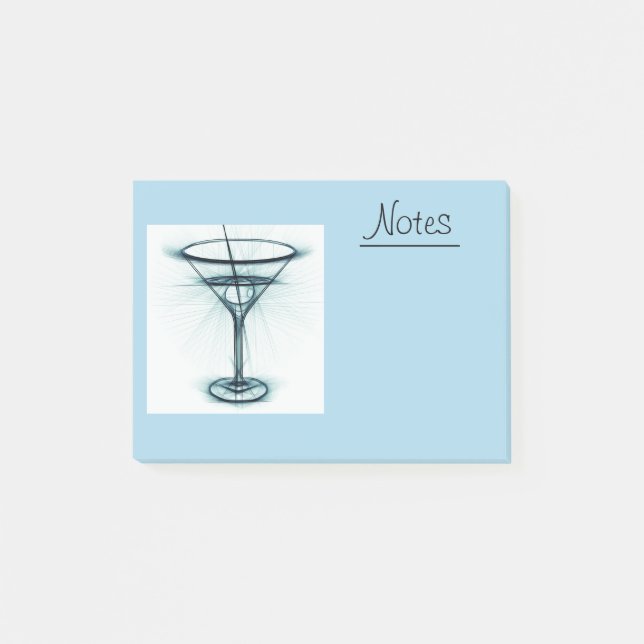 Notas Post-it® Esbozo de cristal de Martini (Anverso)