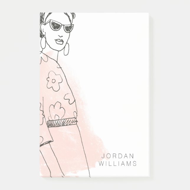 Notas Post-it® Esbozo de moda (Anverso)