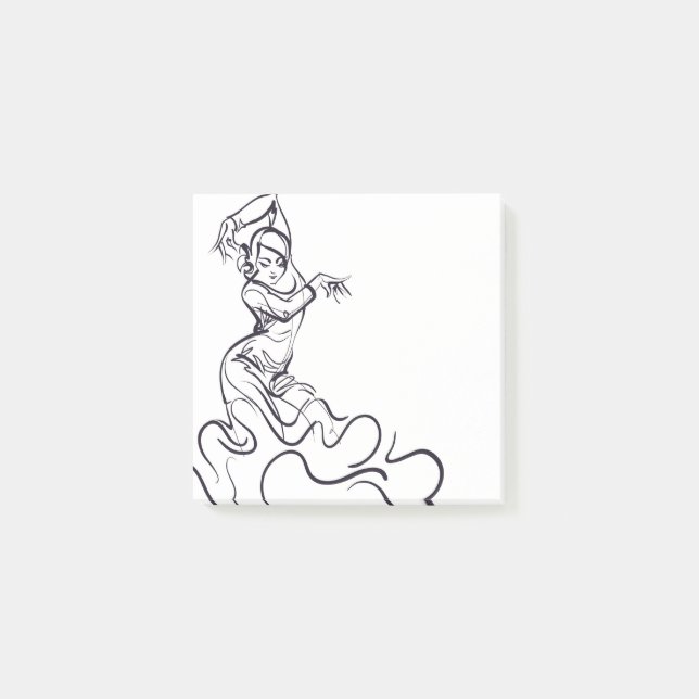 Notas Post-it® Esbozos de bailarina de flamenco (Anverso)