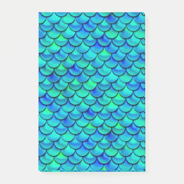 Notas Post-it® Escalas azules de Aqua Falln (Anverso)