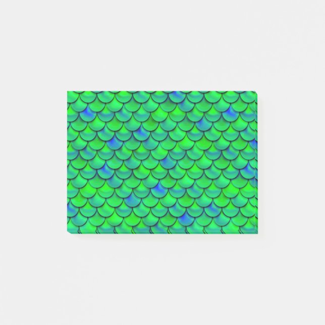 Notas Post-it® Escalas azules verdes caídas (Anverso)
