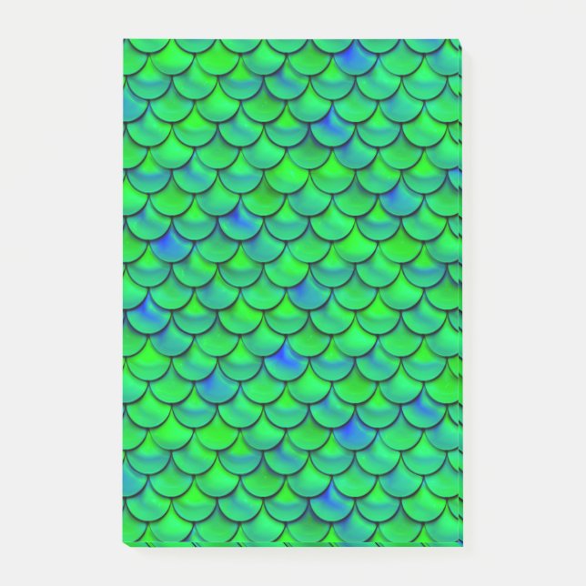 Notas Post-it® Escalas azules verdes caídas (Anverso)