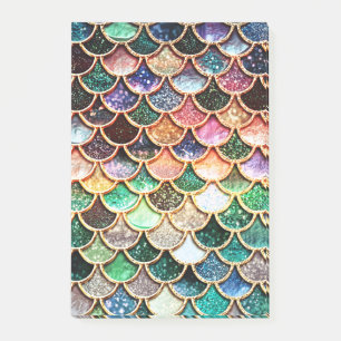 Notas Post-it® Escalas de sirena Purpurina de lujo - Multicolor