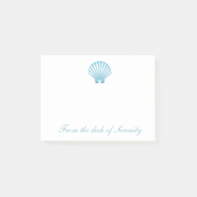 Notas Post-it® Escándalo Nautical Blue Seashell Beach Ocean Dream (Anverso)