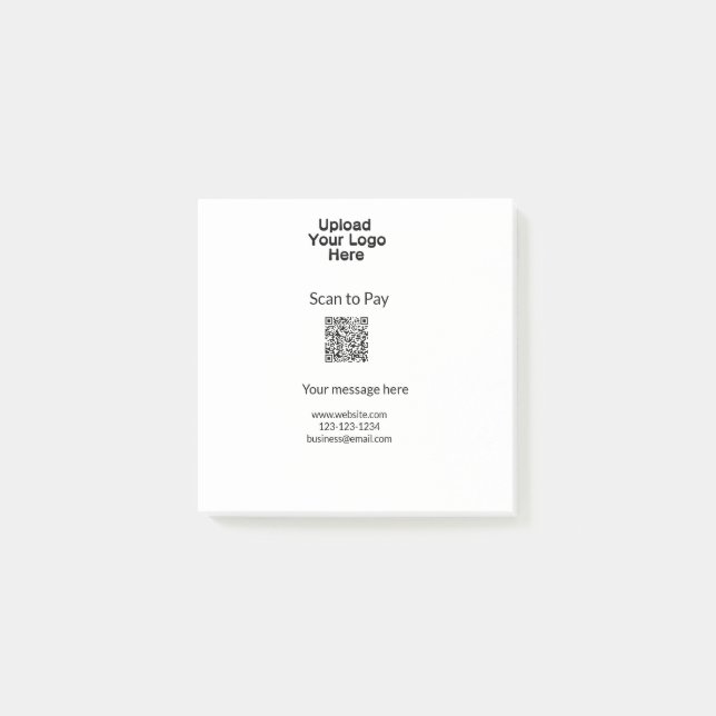 Notas Post-it® Escaneo mínimo simple para pagar Añadir el logotip (Anverso)