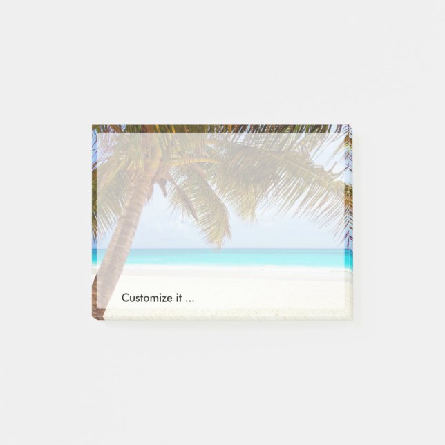 Notas Post-it® Escena de refrigeración tropical de la playa (Anverso)