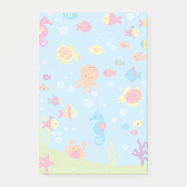 Notas Post-it® Escena submarina suave (Anverso)