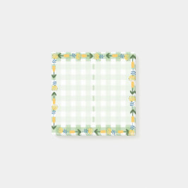 Notas Post-it® Escocia y floral verde y amarillo Cute