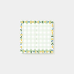 Notas Post-it® Escocia y floral verde y amarillo Cute