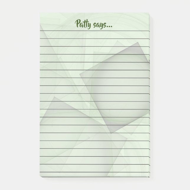 Notas Post-it® Escritor de mensajes de nombre personalizado Geomé (Anverso)