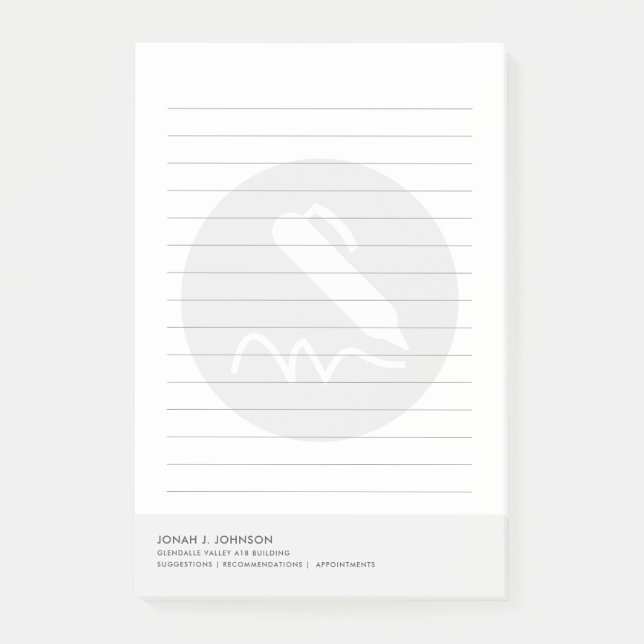 Notas Post-it® Escritor o Notario | Estilo Mínimo (Anverso)