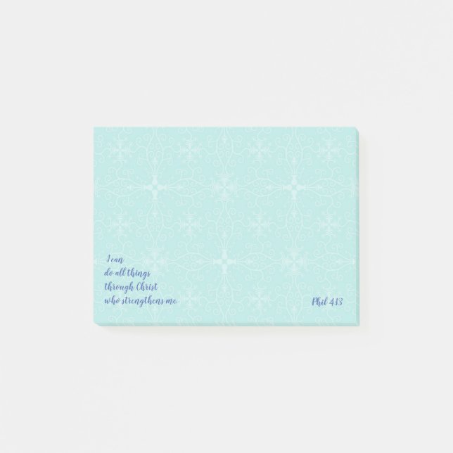Notas Post-it® Escritura bíblica inspiradora cita a Phil 4:13 (Anverso)