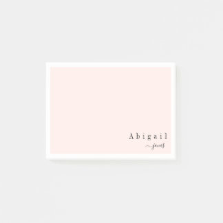 Notas Post-it® Escritura simple rosa Stationery personalizada mod