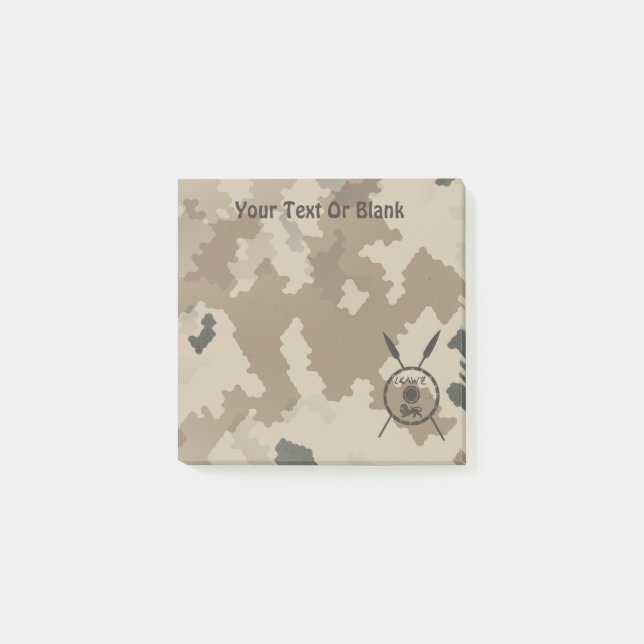 Notas Post-it® Escudo De Macabetes Y Láminas Desérticas (Anverso)