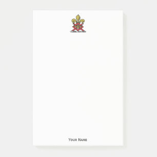 Notas Post-it® Escudo heráldico Preppy Gold Red Fleur de Lis Embl