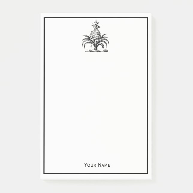 Notas Post-it® Escudo Preppy Heráldica de Cubierta de Piña (Anverso)