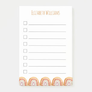 Notas Post-it® Escuela Chica personalizada Boho Modern Rainbow