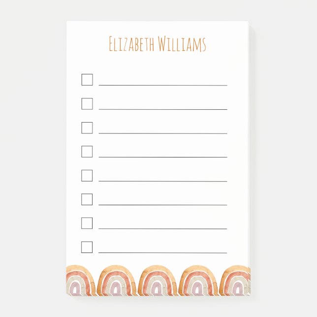 Notas Post-it® Escuela Chica personalizada Boho Modern Rainbow   (Anverso)