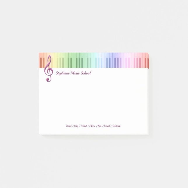 Notas Post-it® Escuela de música (Anverso)