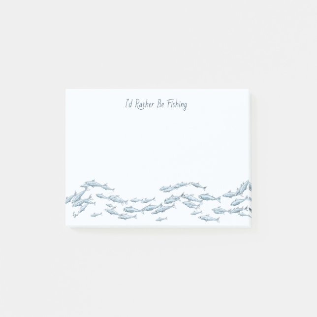 Notas Post-it® Escuela de Pescado 4 x 3 (Anverso)