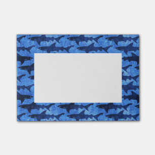 Notas Post-it® Escuela del modelo del azul de los tiburones