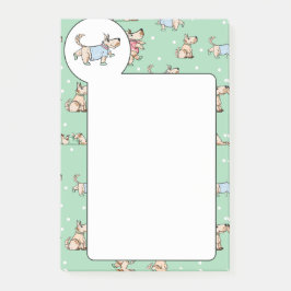 Notas Post-it® Ese patrón de perro verde