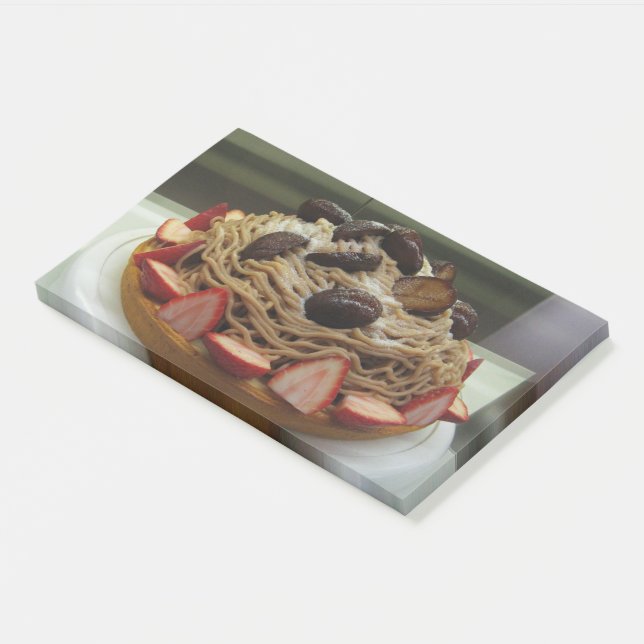 Notas Post-it® Espagueti japonés y pastel de fresa (En perspectiva)