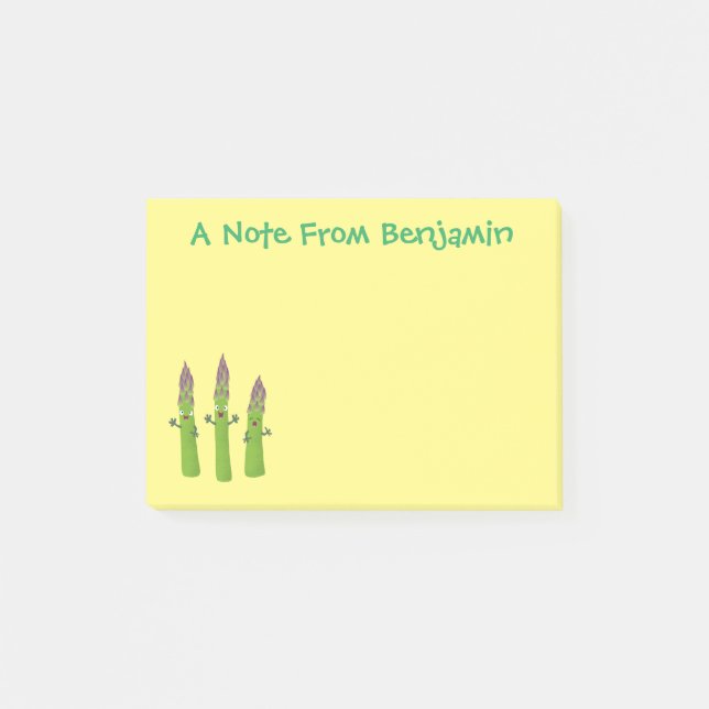 Notas Post-it® Espárrago lindo cantando trío de verduras personal (Anverso)