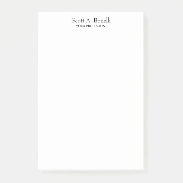 Notas Post-it® Especial único elegante sencillo de color blanco (Anverso)