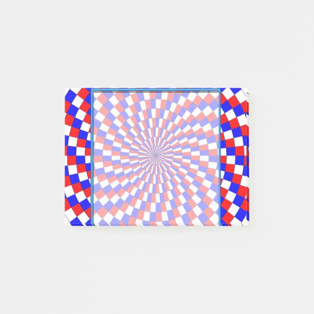 Notas Post-it® Espiral azul blanco rojo de Kenneth Yoncich (Anverso)