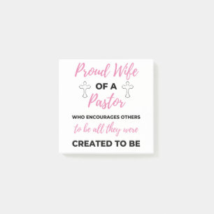 Notas Post-it® Esposa Orgullosa De Un Pastor Que Alienta A La Bl