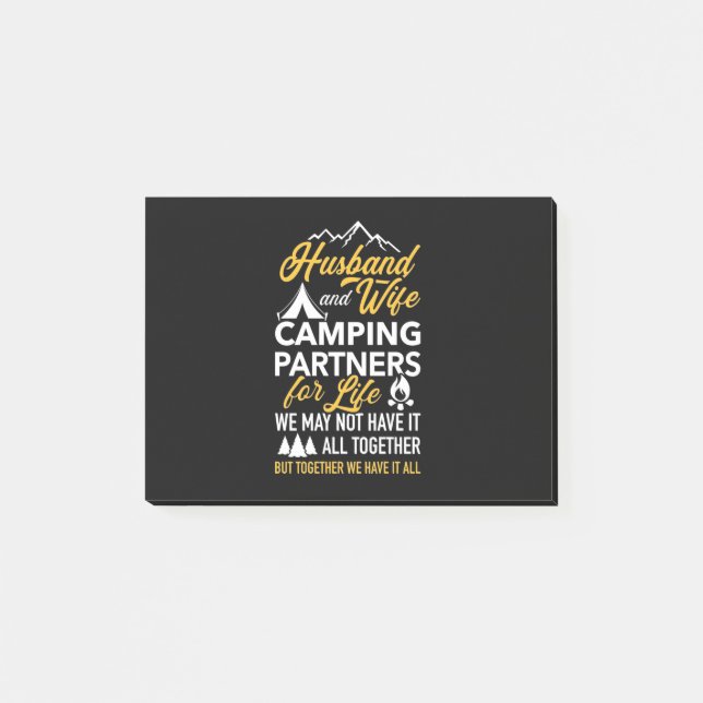 Notas Post-it® Esposo Y Esposa Camping Partner For Life (Anverso)