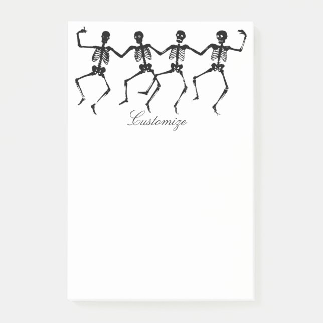 Notas Post-it® Esqueletos de baile Thunder_Cove de Halloween (Anverso)