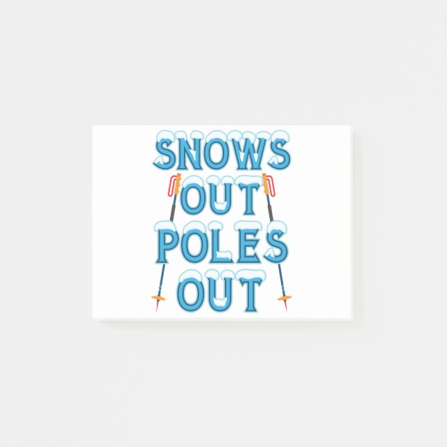 Notas Post-it® Esquiador de esquí de Guay con nieve en los polos (Anverso)