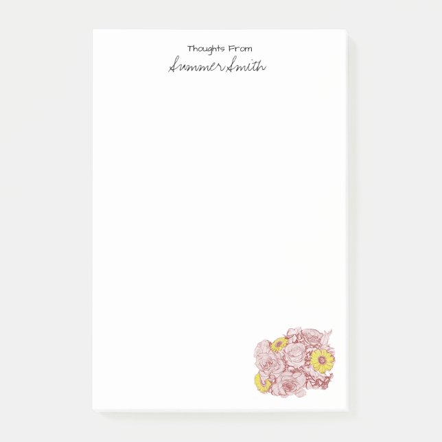 Notas Post-it® Esquina derecha Terra Cotta Personalizado de Bouqu (Anverso)