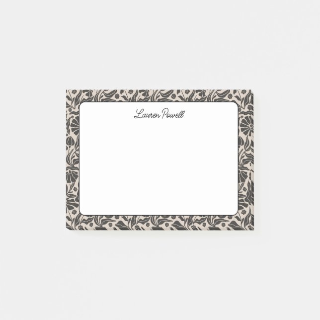 Notas Post-it® Estacionamiento de nombre personalizado botánico B (Anverso)