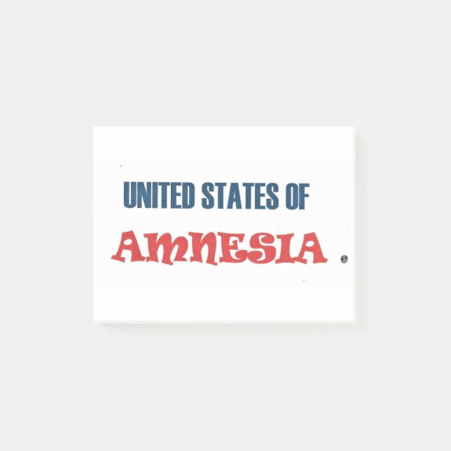 NOTAS POST-IT® ESTADOS UNIDOS DE AMNESIA (Anverso)