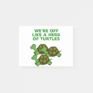 Notas Post-it® Estamos fuera como una manada de tortugas diseño g