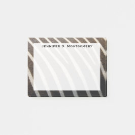 Notas Post-it® Estampado de animal cebra negro y blanco moderno m