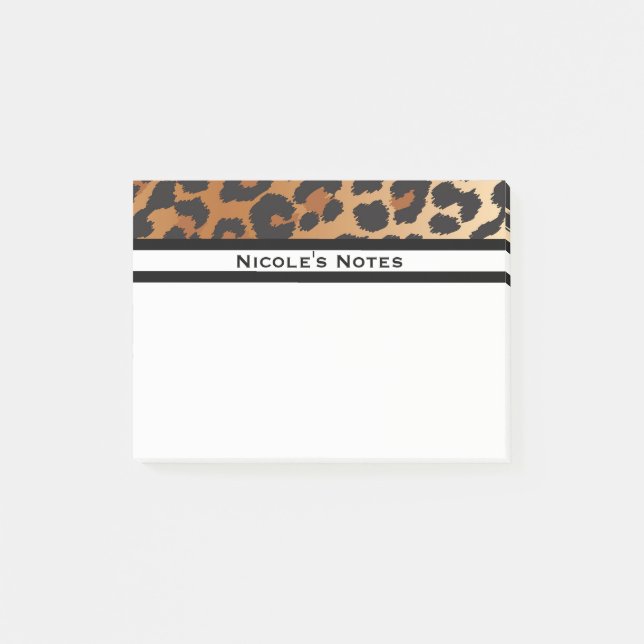 Notas Post-it® Estampado de animal guepardo leopardo personalizad (Anverso)