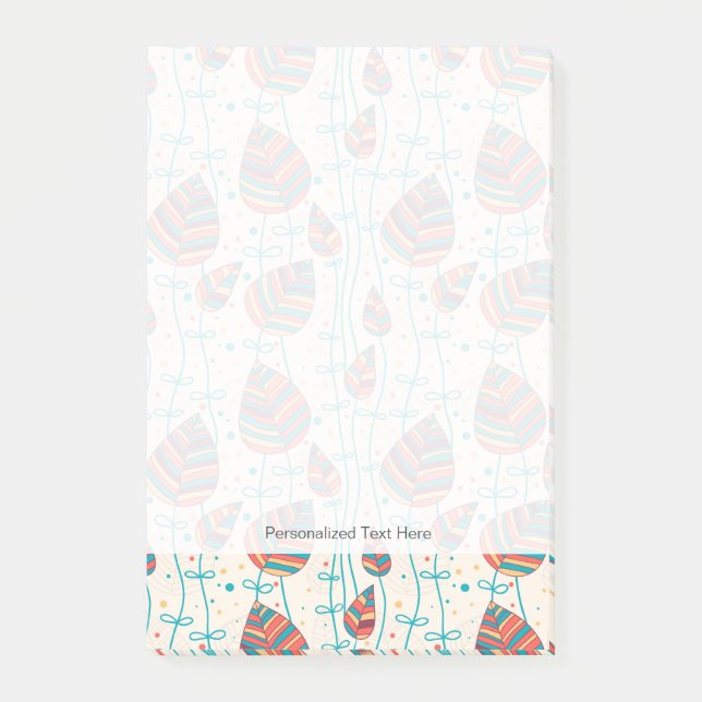 Notas Post-it® Estampado de flores 5 (Anverso)