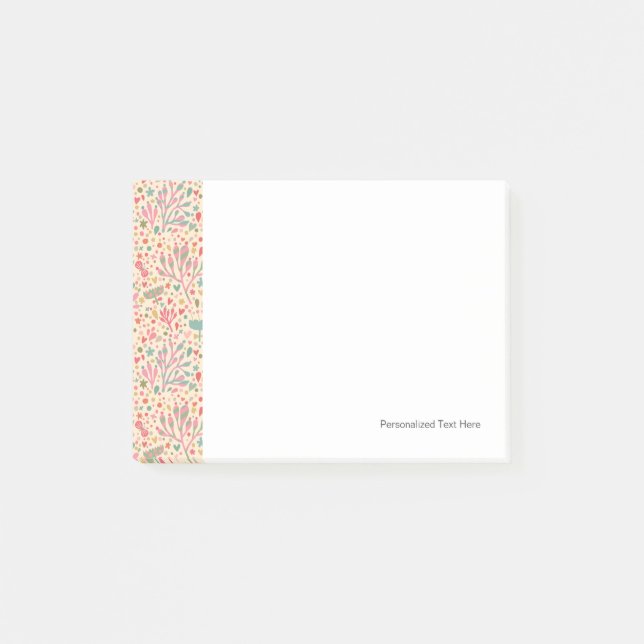 Notas Post-it® Estampado de flores brillante (Anverso)