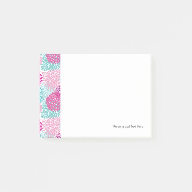 Notas Post-it® Estampado de flores brillante 2 (Anverso)