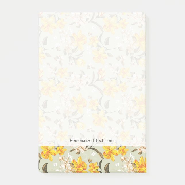 Notas Post-it® Estampado de flores brillante hermoso elegante (Anverso)