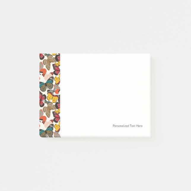 Notas Post-it® Estampado de flores retro (Anverso)